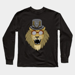 Roaring Steampunk Lion Long Sleeve T-Shirt